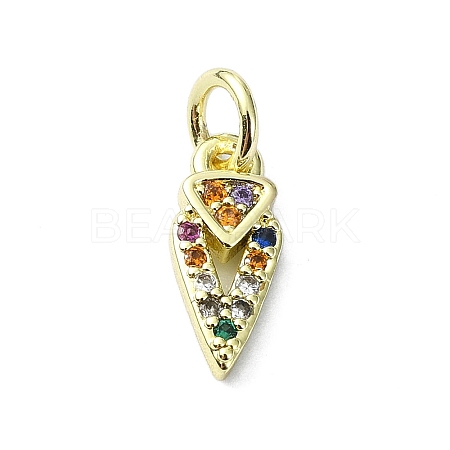 Brass Micro Pave Cubic Zirconia Pendants KK-H475-54G-01-1