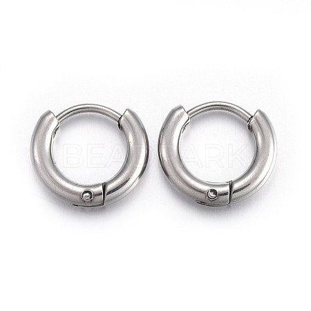 Tarnish Resistant 202 Stainless Steel Huggie Hoop Earrings EJEW-L205-02F-P-1