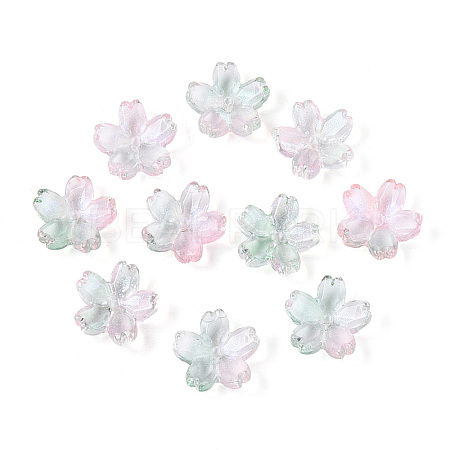 Baking Paint Transparent Glass Bead Caps DGLA-N014-06B-03-1