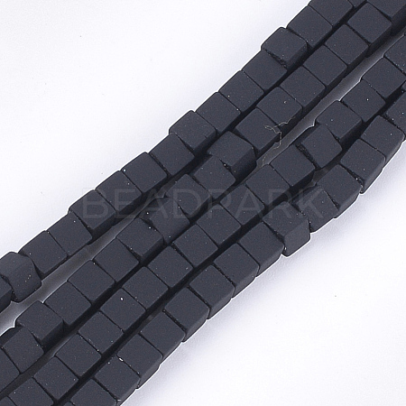 Spray Painted Non-magnetic Synthetic Hematite Beads Strands G-T116-22-17-1