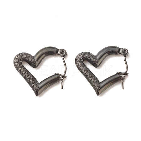 Ion Plating(IP) 304 Stainless Steel Chunky Heart Hoop Earrings for Women EJEW-K242-02B-1