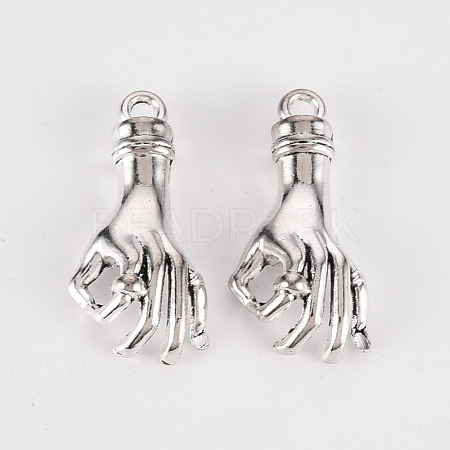 Tibetan Style Alloy Pendants TIBE-N010-55AS-RS-1