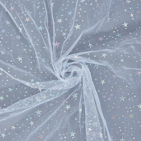 1 Yard Star Polyester Mesh Fabric DIY-CY0003-80A-1