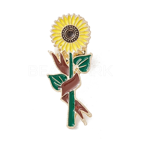 Sunflower Enamel Pin JEWB-E016-16G-1