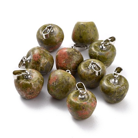 Natural Unakite Pendants G-Z022-01D-1