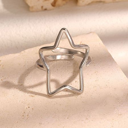 304 Stainless Steel Open Cuff Rings for Women WGE4013-02-1