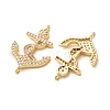Brass Micro Pave Clear Cubic Zirconia Connector Charms CU-CBA4579-17G-3