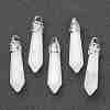 Bullet Natural White Jade Pointed Pendants LS-G-E332-C27-2