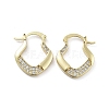 Twist Rhombus Brass with Cubic Zirconia Hoop Earrings EJEW-Q811-29G-1