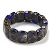 Synthetic Rectangle Gold Clinquant Stone Stretch Bracekets G-P549-01-3
