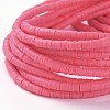 Flat Round Handmade Polymer Clay Bead Spacers CLAY-R067-4.0mm-25-4