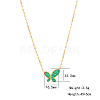 Synthetic Malachite Butterfly Pendant Necklace with Titanium Steel Chains SM4957-1-2