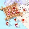 10Pcs Two Tone UV Plating Rainbow Iridescent Acrylic Beads TACR-YW0002-33E-4