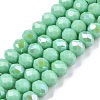 Electroplate Opaque Solid Color Glass Beads Strands EGLA-A044-P6mm-L14-1