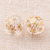 Flower Picture Printed Glass Round Beads GLAA-J089-12mm-A-3