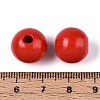 Spray Painted Round Natural Schima Wood Beads WOOD-A018-14mm-07-3