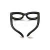 Brass Glasses Frame Open Cuff Ring for Women RJEW-F140-140EB-2