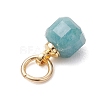Natural Colorful Tourmaline Table Cut Cube Charms with 304 Stainless Steel Findings X-PALLOY-JF04873-5