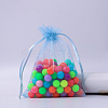 Rectangle Organza Drawstring Bags CON-PW0001-054B-20-1