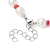 3Pcs 3 Style Fruit Polymer Clay & Glass Seed & Acrylic Pearl Beaded Necklaces Set NJEW-JN04582-7
