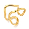 Ion Plating(IP) 304 Stainless Steel Irregular Open Cuff Ring for Women RJEW-A043-26G-1