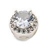 Brass Micro Pave Cubic Zirconia Beads KK-D408-11S-04A-2