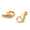 Ion Plating(IP) 304 Stainless Steel Lobster Claw Clasps STAS-AB12-G-01-2