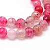 Dyed Natural Agate Faceted Round Beads Strands G-P098-M-4