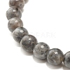 Natural Larvikite Round Beads Stretch Bracelet BJEW-JB07209-03-5