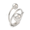 Rack Plating Brass Round Ball Cuff Rings RJEW-D015-02P-1