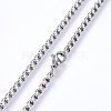 Non-Tarnish 304 Stainless Steel Box Chain Necklaces NJEW-F227-09P-03-2