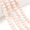 Electroplate Opaque Solid Color Glass Beads Strands EGLA-A034-P6mm-L20-4