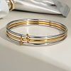Two Tone 304 Stainless Steel Multi-strand Bangles BJEW-K271-02GP-1