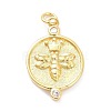 Brass Micro Pave Clear Cubic Zirconia Pendants ZIRC-L091-082G-1