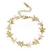 304 Stainless Steel Pave Clear Cubic Zirconia Link Chain Bracelets for Women BJEW-A169-11G-4