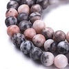 Natural Pink Zebra Jasper Beads Strands G-K410-04-6mm-3
