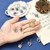 12Pcs 6 Colors Alloy Glass Pendants ALRI-YW0001-33-5