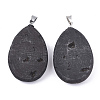 Electroplate Natural Druzy Geode Agate Pendants G-S344-59A-01-2