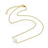 Natural Baroque Keshi Pearl Pendant 304 Stainless Steel Cable Chain Necklaces for Women NJEW-JN06225-02-3