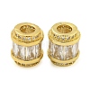 Rack Plating Brass Micro Pave Cubic Zirconia European Beads LS-KK-F089-31G-08-1