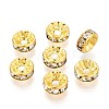 Brass Grade A Crystal Rhinestone Beads RB-A003-8MM-G-1