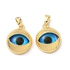 Brass Glass Pendants KK-P334-05G-1