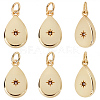 12Pcs Brass Micro Pave Clear Cubic Zirconia Pendants ZIRC-BBC0003-70-1
