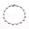 Tarnish Resistant 304 Stainless Steel Heart Link Bracelets BJEW-M121-03P-1