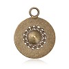 Antique Bronze Tone Alloy Acrylic Pearl Big Pendants PALLOY-J438-01AB-NF-2