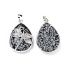 Natural Snowflake Obsidian Pendants X-G-G900-01P-13-2