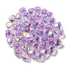 UV Plating Rainbow Iridescent Acrylic Beads OACR-F004-05F-3
