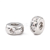 Brass Micro Pave Clear Cubic Zirconia Beads ZIRC-P091-01A-P-RS-2
