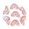 UV Plating Rainbow Iridescent Acrylic Enamel Beads OACR-G012-08E-1