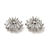 Brass Micro Pave Clear Cubic Zirconia Bead Caps KK-C072-01A-P-2